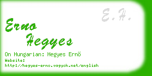 erno hegyes business card